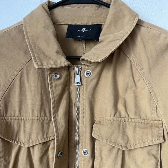 7 For All Mankind Military Belted Utility Trench Jacket Medium - Picture 7 of 8